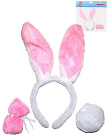 KARNEVAL Zajíc čelenka s ušima s doplňky 2 barvy (karnevalový doplněk)