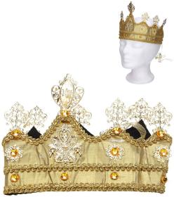 KARNEVAL Zlatá koruna textil/plast (karnevalový doplněk)