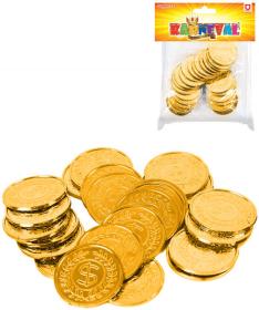 KARNEVAL Zlaté mince zlaťáky set 24ks v sáčku (karnevalový doplněk) KARNEVAL Zlaté mince zlaťáky set 24ks v sáčku (karnevalový doplněk)