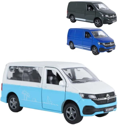 KIDS GLOBE Auto Volkswagen Transpotrer kov PB 14cm 3 barvy KIDS GLOBE Auto Volkswagen Transpotrer kov PB 14cm 3 barvy