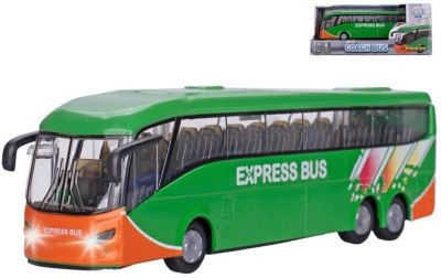 KIDS GLOBE Autobus kovový zpětný chod na baterie Světlo Zvuk KIDS GLOBE Autobus kovový zpětný chod na baterie Světlo Zvuk