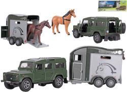 Kids globe Horses auto Land Rover set s přívěsem a koňmi zelený PB kov Kids globe Horses auto Land Rover set s přívěsem a koňmi zelený PB kov