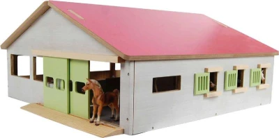 Kids globe Stáj pro koně 62x56cm DŘEVĚNÁ (stavebnice)