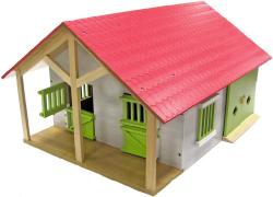 Kids globe Stáj pro koně s dílnou 1:24 DŘEVĚNÁ (stavebnice)
