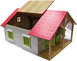 Kids globe Stáj pro koně s dílnou 1:24 DŘEVĚNÁ (stavebnice)