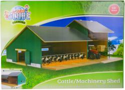KIDS GLOBE Stáj pro koně s garáží na traktor DŘEVĚNÁ (stavebnice)