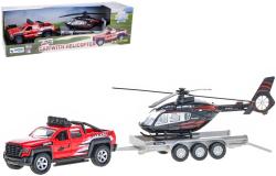 Kids globe Traffic auto terénní set s přívěsem a vrtulníkem PB kov Kids globe Traffic auto terénní set s přívěsem a vrtulníkem PB kov