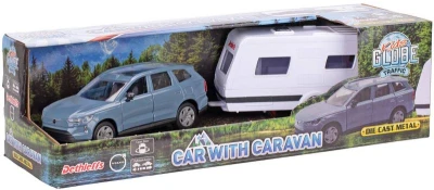Kids globe Traffic auto Volvo EX90 set s karavanem zpětný chod kov