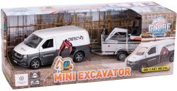 Kids globe Traffic auto VW Transporter set s bagrem a přívěsem PB kov