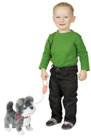 Kids World Interaktivní štěně s vodítkem JX-1422 s hnědým šátkem POUZE hnědá (VÝPRODEJ)