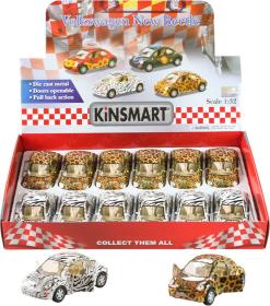 Kinsmart Auto model 1:32 VW New Beetle kov PB 13cm 2 druhy Kinsmart Auto model 1:32 VW New Beetle kov PB 13cm 2 druhy