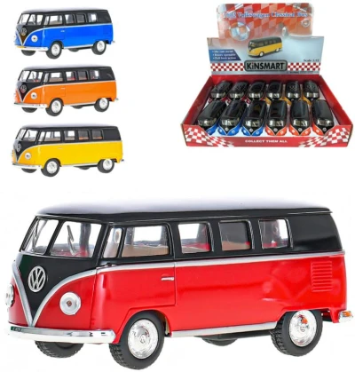 Kinsmart Autobus model 1:32 VW Classical 1962 kov PB 13cm 4 barvy Kinsmart Autobus model 1:32 VW Classical 1962 kov PB 13cm 4 barvy