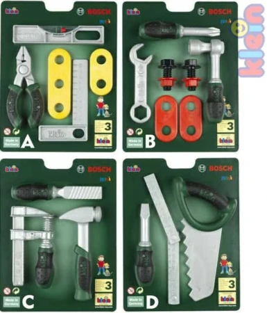 Klein Set plastové dětské nářádí na kartě BOSCH 4 druhy Klein Set plastové dětské nářádí na kartě BOSCH 4 druhy