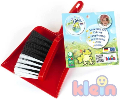 Klein Uklízecí set červený plastový smetáček a lopatka Klein Uklízecí set červený plastový smetáček a lopatka