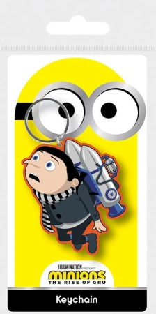 Klíčenka Mimoni (Minions) Gru jetpack 6cm přívěsek na klíče gumový