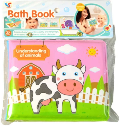 Knížečka plastová do vody 12x10cm zvířátka farma do vany