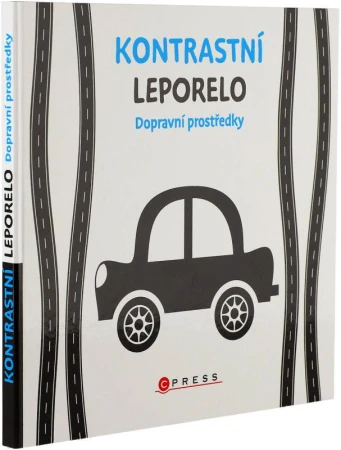 Knížka baby kontrastní leporelo dopravní prostředky pro miminko