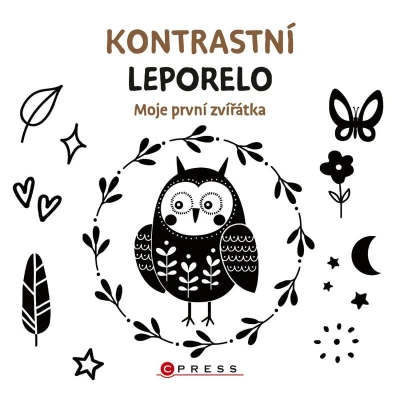 Knížka baby kontrastní leporelo zvířátka pro miminko