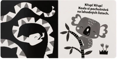 Knížka baby vysoce kontrastní leporelo zvířátka pro miminko