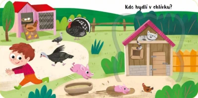 Knížka Co ukrývají okénka? Zvířátka na vsi kniha s okénky