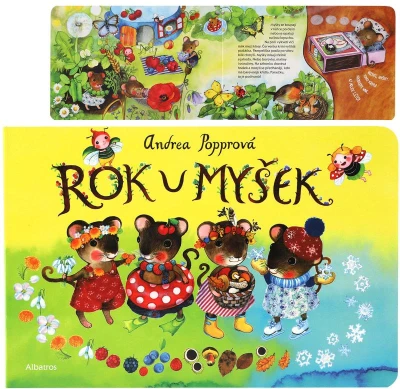 Knížka dětská Rok u myšek rozkládací leporelo CZ text Knížka dětská Rok u myšek rozkládací leporelo CZ text
