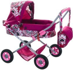 Kočárek Ewa hluboký s nákupní taškou s potiskem pro panenku miminko 4 druhy