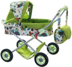 Kočárek Ewa hluboký s nákupní taškou s potiskem pro panenku miminko 4 druhy