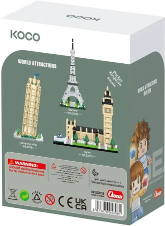 KOCO Stavebnice mini Big Ben 523 dílků + 2 figurky plast v krabici