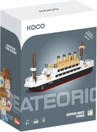 KOCO Stavebnice mini loď Titanic 271 dílků plast v krabici KOCO Stavebnice mini loď Titanic 271 dílků plast v krabici