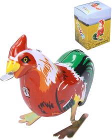 Kohout natahovací kovový 8cm na klíček retro v krabici Kohout natahovací kovový 8cm na klíček retro v krabici
