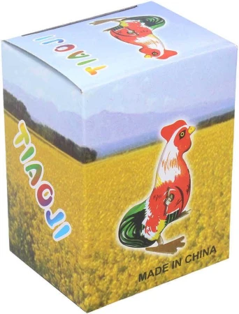 Kohout natahovací kovový 8cm na klíček retro v krabici