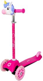 Koloběžka baby dětská Jednorožec LED kolečka na baterie Světlo