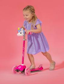 Koloběžka baby dětská Jednorožec LED kolečka na baterie Světlo