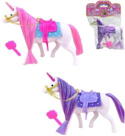 Koník česací jednorožec třpytivý set s hřebenem a doplňky 2 barvy