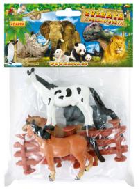 Koník plastový 4ks set s ohradou 2ks v sáčku