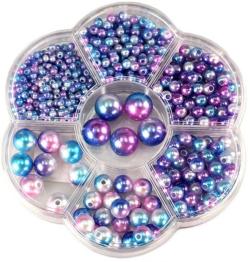Korálky navlékací perleťové modré set 1150ks 3-12mm v plastovém boxu Korálky navlékací perleťové modré set 1150ks 3-12mm v plastovém boxu