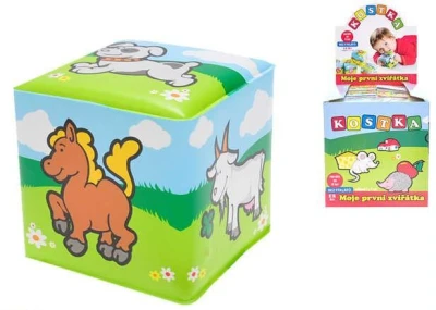 Kostka 7 x 7 cm měkká edukační zvířata Kostka 7 x 7 cm měkká edukační zvířata