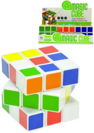 Kostka (Rubikova) dětský hlavolam 6cm Magic Cube bílá plastová Kostka (Rubikova) dětský hlavolam 6cm Magic Cube bílá plastová