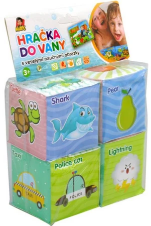 Kostky soft měkké obrázkové 7cm do vany do vody set 4 kusy v sáčku Kostky soft měkké obrázkové 7cm do vany do vody set 4 kusy v sáčku