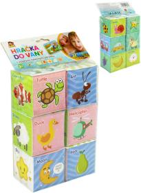 Kostky soft měkké obrázkové 7cm do vany do vody set 6 kusů v sáčku