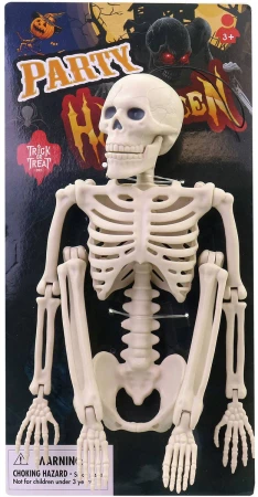 Kostlivec strašidelná dekorace Halloween kostra s poutkem na zavěšení