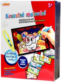 Kouzelné malování vodou kreativní set 6 obrázků se stojánky a štětcem