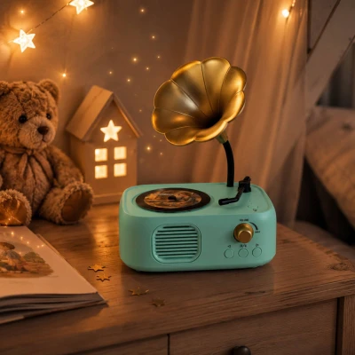 Kouzelný gramofon pohádky a písničky na baterie Světlo Zvuk CZ REC USB
