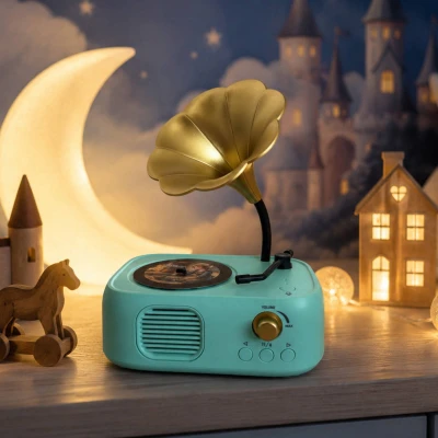 Kouzelný gramofon pohádky a písničky na baterie Světlo Zvuk CZ REC USB