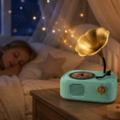 Kouzelný gramofon pohádky a písničky na baterie Světlo Zvuk CZ REC USB