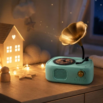 Kouzelný gramofon pohádky a písničky na baterie Světlo Zvuk CZ REC USB