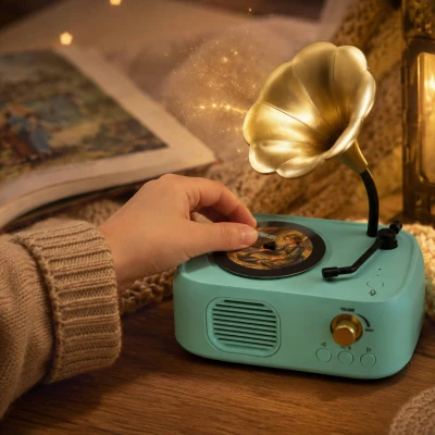 Kouzelný gramofon pohádky a písničky na baterie Světlo Zvuk CZ REC USB