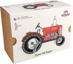 Kovap Traktor Zetor 50 Super model 1:25 červený plechový na klíček kov 0385