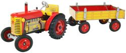 Kovap Traktor Zetor retro model 1:25 plechový Červený na klíček Kov 0395