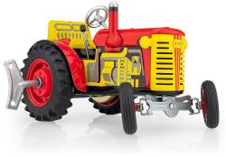Kovap Traktor Zetor retro model 1:25 plechový Červený na klíček Kov 0395